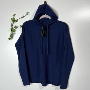 Banana Republic Lenzing Ecovero Serene Sweater Milano Hoodie Navy Blue NWT!